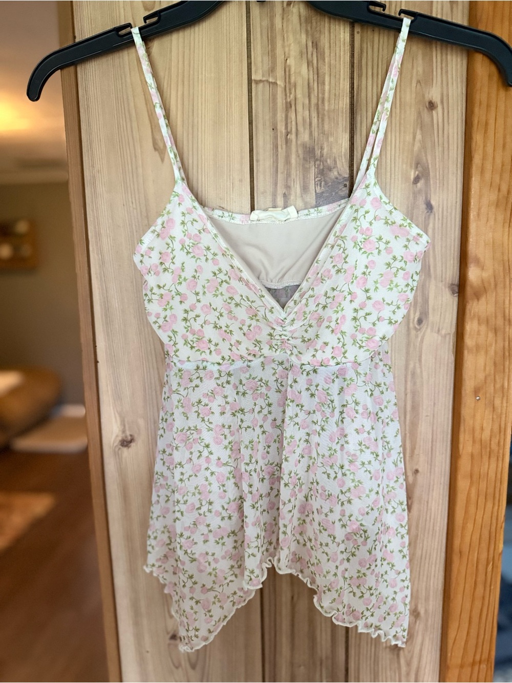 See You Monday Pink & Green Floral Spaghetti Strap Dress